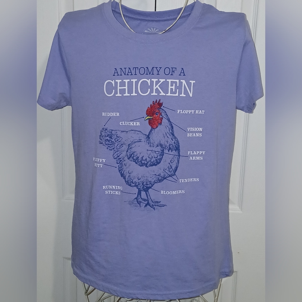 Lost Creek Outfitters Anatomy of a Chicken Graphic Short Sleeve Top Size L